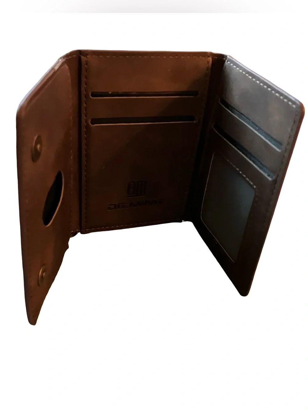 DG Ming Trifold Wallet Magnet Brown Attachment Replacement Compact Leather Like